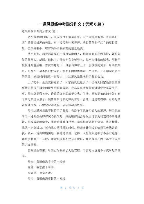 一道风景线中考满分作文(优秀6篇)