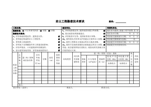 岩土工程勘查技术要求
