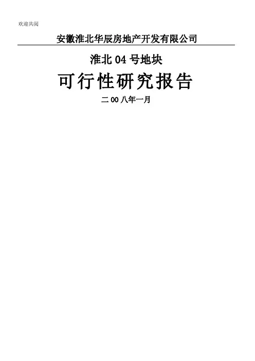 淮北04号地块可行性研究报告