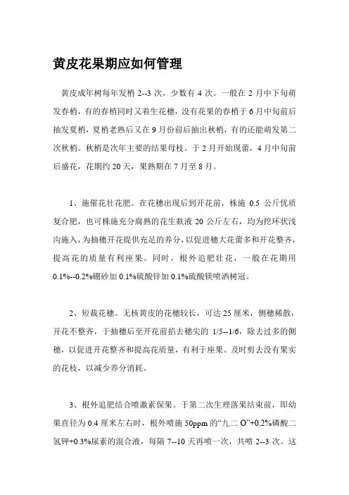 黄皮花果期应如何管理