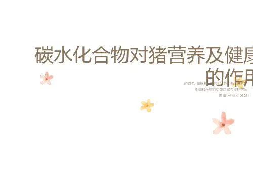 碳水化合物对猪营养及健康的作用黄瑞林