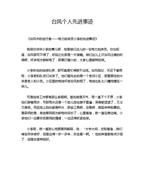 台风个人先进事迹