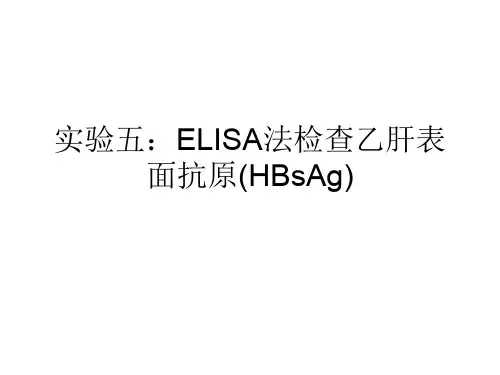 实验五：ELISA法检查乙肝表面抗原(HBsAg)