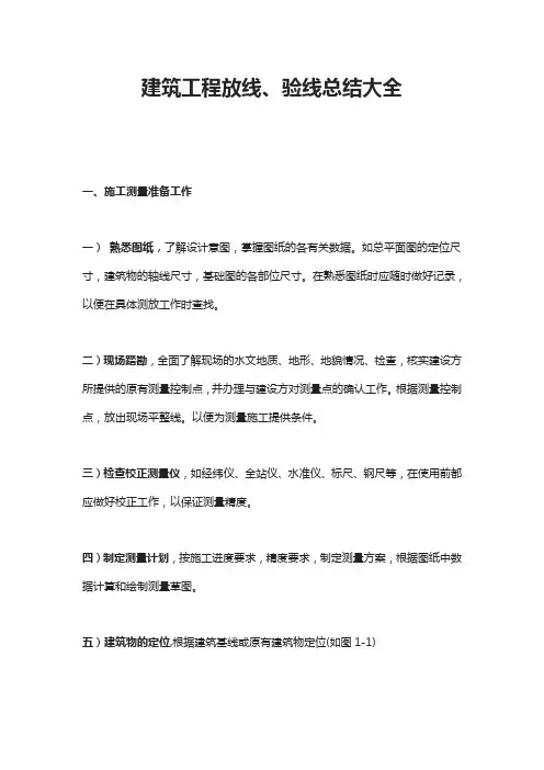 建筑工程放线、验线总结大全