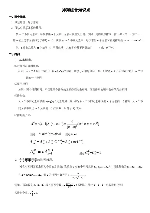 排列组合知识点