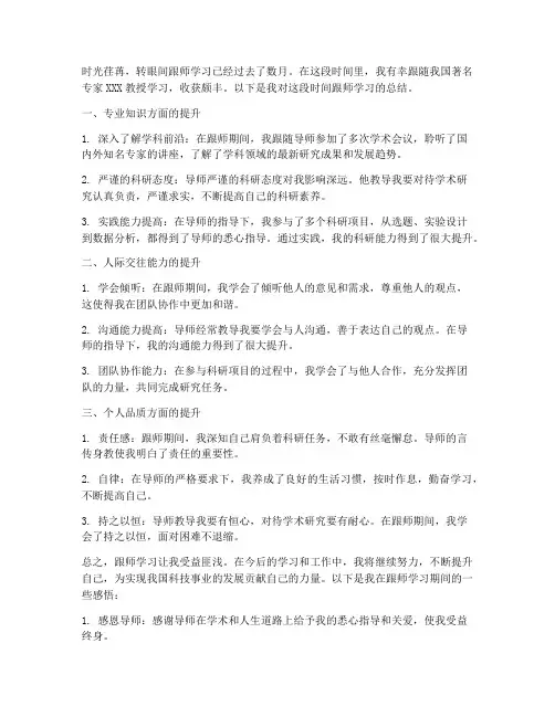 跟师总结范文