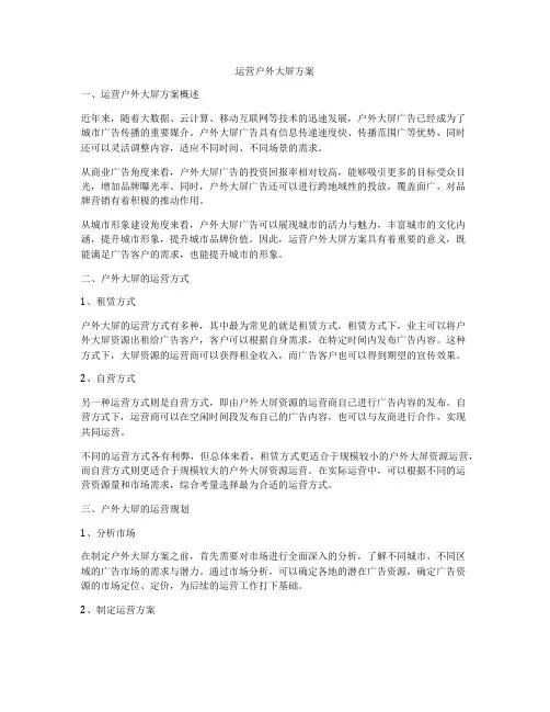 运营户外大屏方案