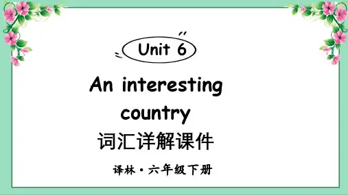 译林牛津版英语六年级下册Unit 6词汇详解课件(34页)