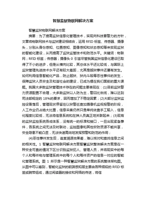 智慧监狱物联网解决方案