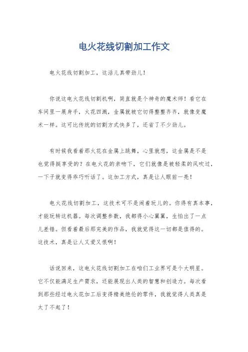 电火花线切割加工作文