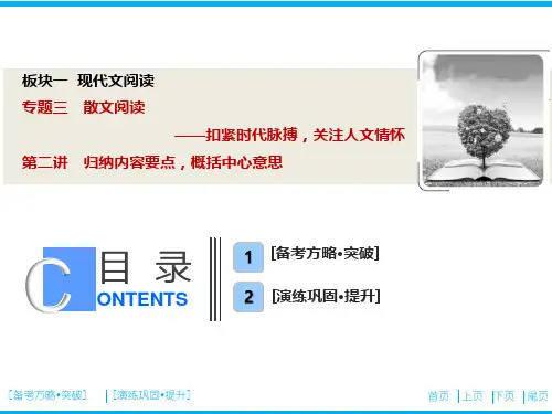 板块一  专题三  第二讲 归纳内容要点,概括中心意思