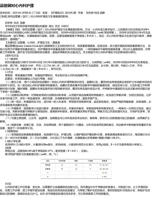 品管圈对心内科护理