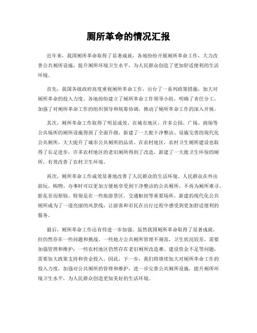 厕所革命的情况汇报