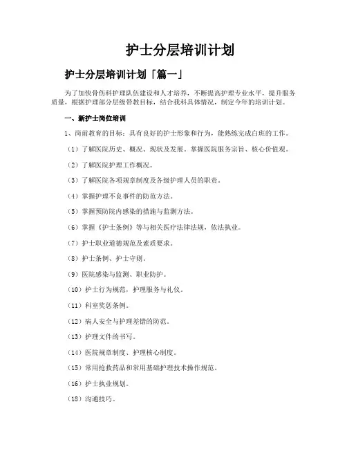 护士分层培训计划