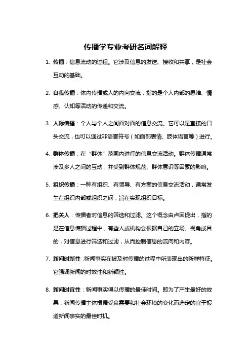 传播学专业考研名词解释