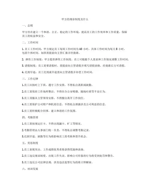 甲方的规章制度及什么