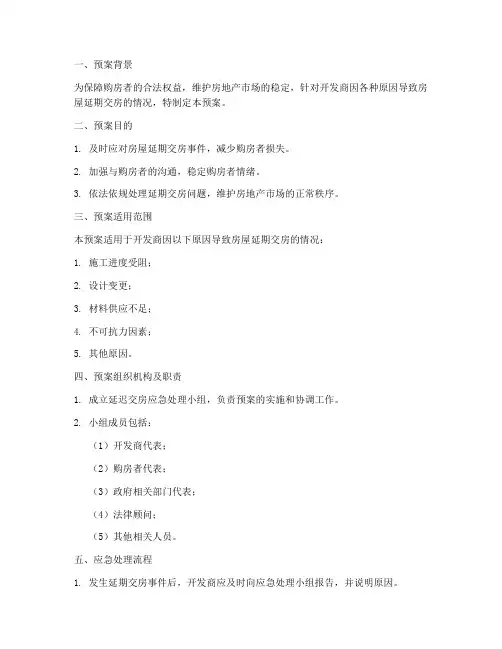 延迟交房应急预案