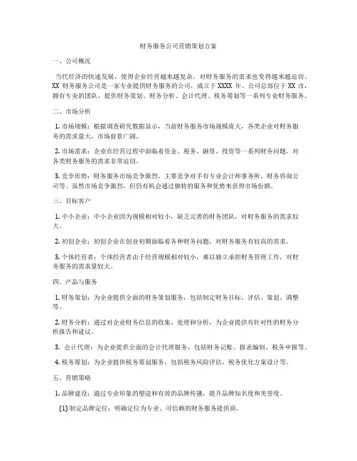 财务服务公司营销策划方案