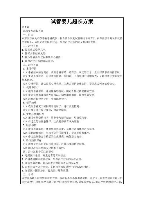 试管婴儿超长方案