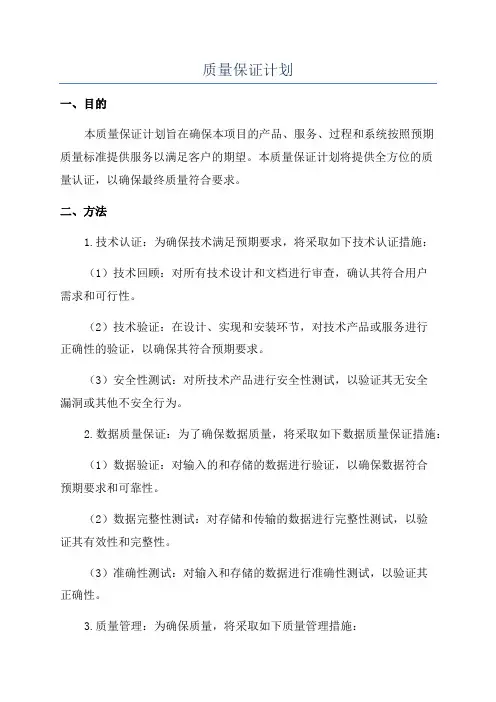 质量保证计划