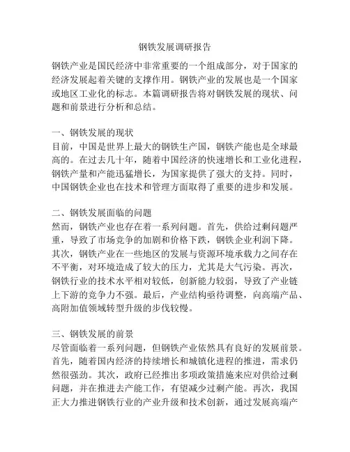 钢铁发展调研报告