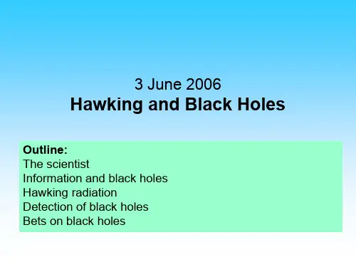 霍金与黑洞学说【英文】Hawking