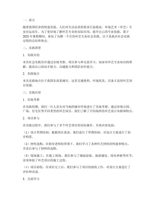 社会实践报告环艺