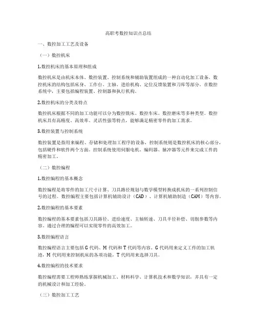 高职考数控知识点总结