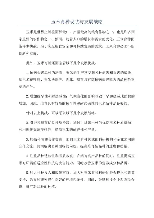 玉米育种现状与发展战略