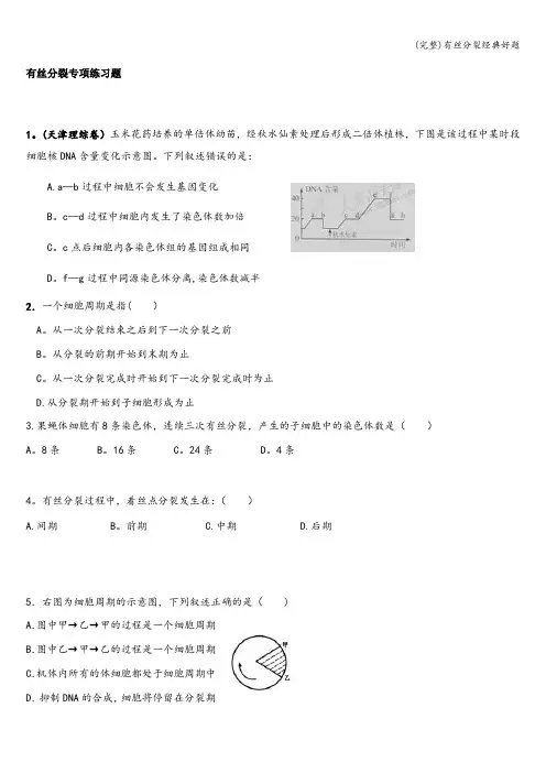 (完整)有丝分裂经典好题