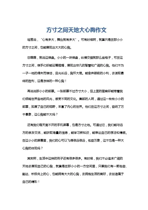 方寸之间天地大心胸作文