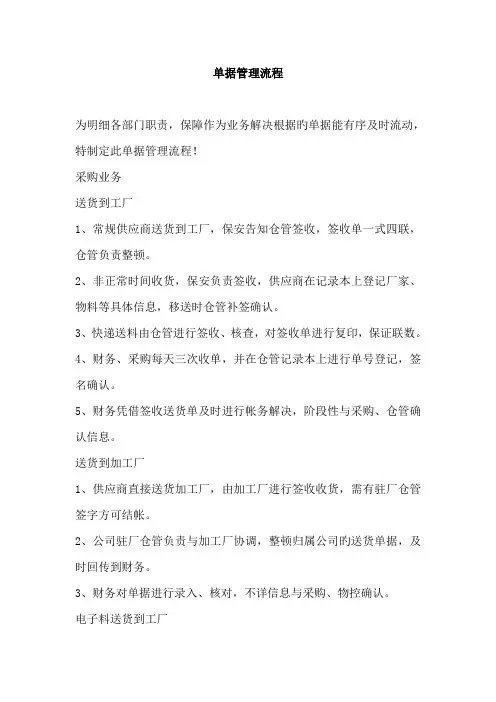 单据管理流程