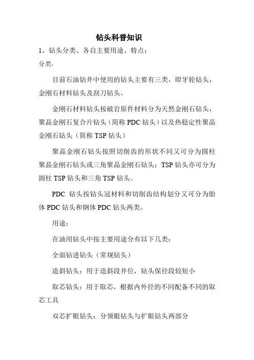 钻头知识