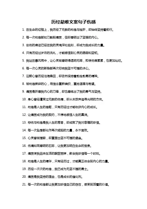 历经劫难文案句子伤感