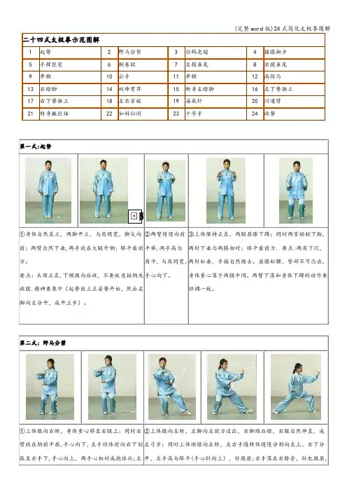 (完整word版)24式简化太极拳图解