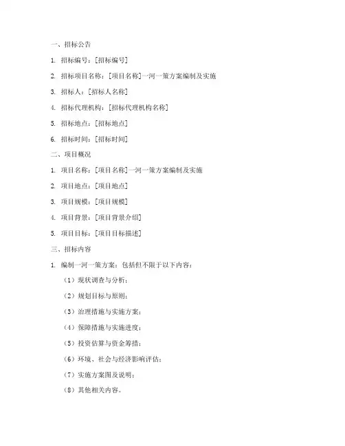 一河一策_招标文件