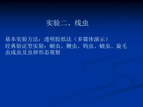 实验二、线虫基本实验方法：透明胶纸法(多媒体演示)经典