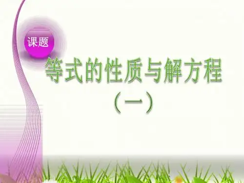 等式的性质与解方程(一)