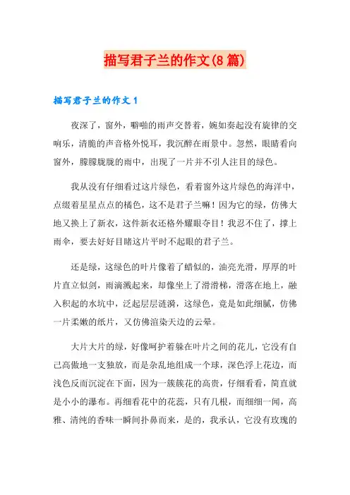 描写君子兰的作文(8篇)