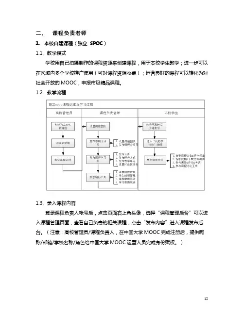 中国大学MOOC学校云操作手册(教师版)
