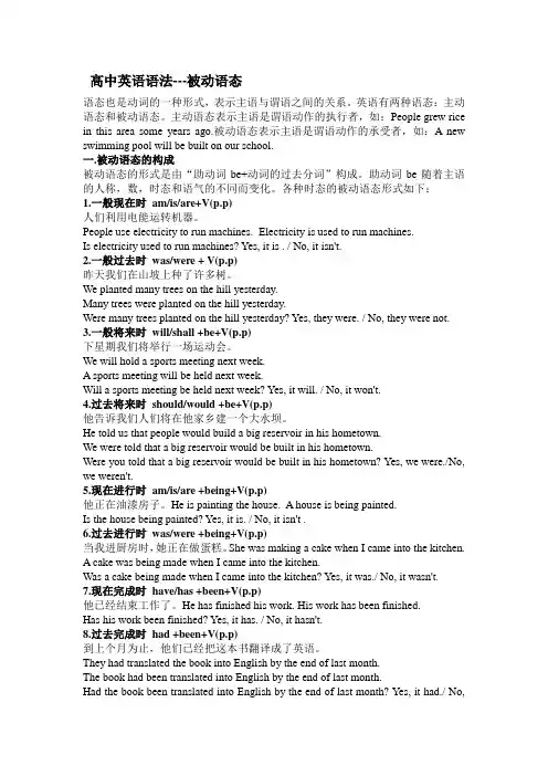 高中英语语法---被动语态