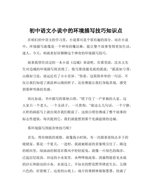 初中语文小说中的环境描写技巧知识点