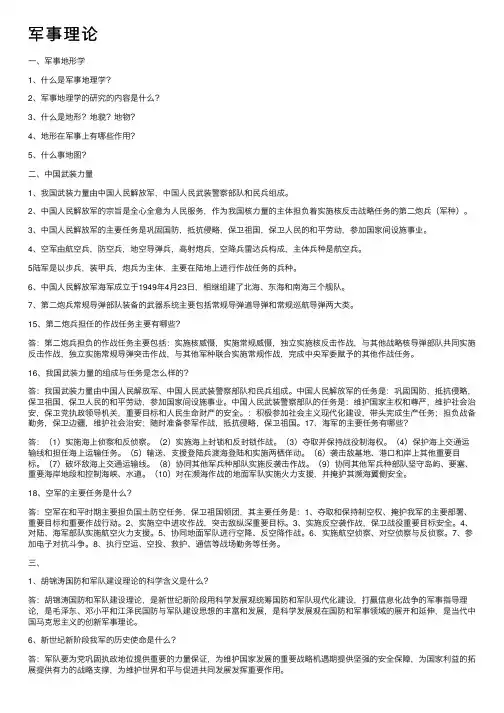 军事理论——精选推荐