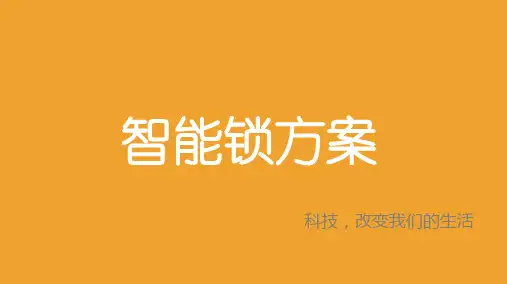 锁具行业现状分析 智能锁解决方案及案例介绍ppt课件