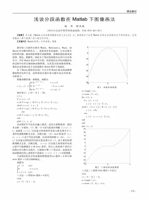 浅谈分段函数在Matlab下图像画法