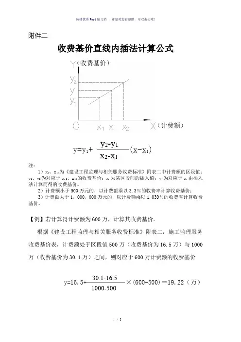 直线内插法计算公式