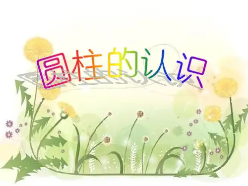 圆柱的认识 人教版ppt课件