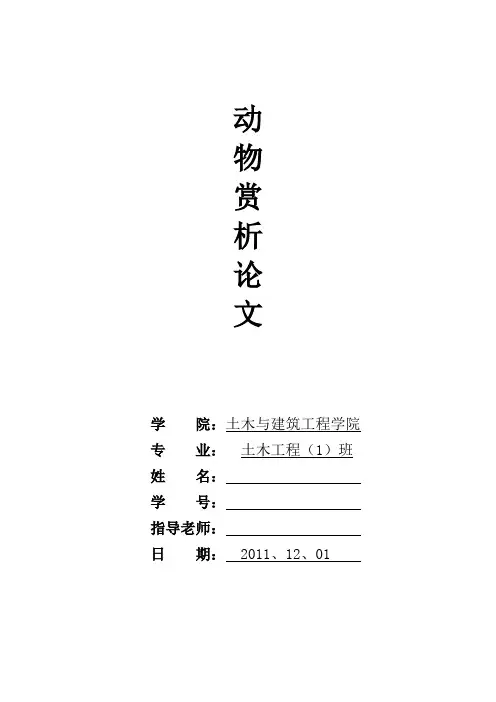 动物赏析论文