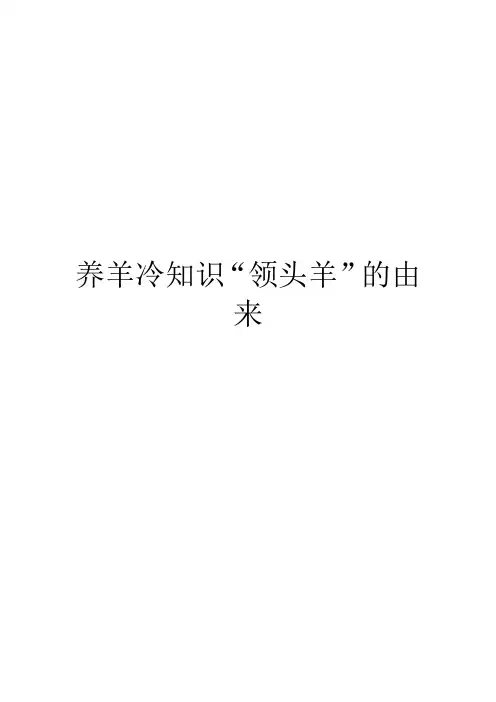养羊冷知识“领头羊”的由来