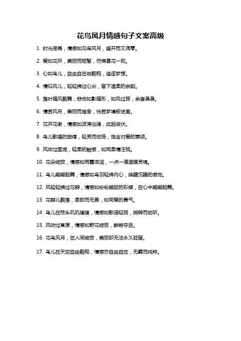 花鸟风月情感句子文案高级